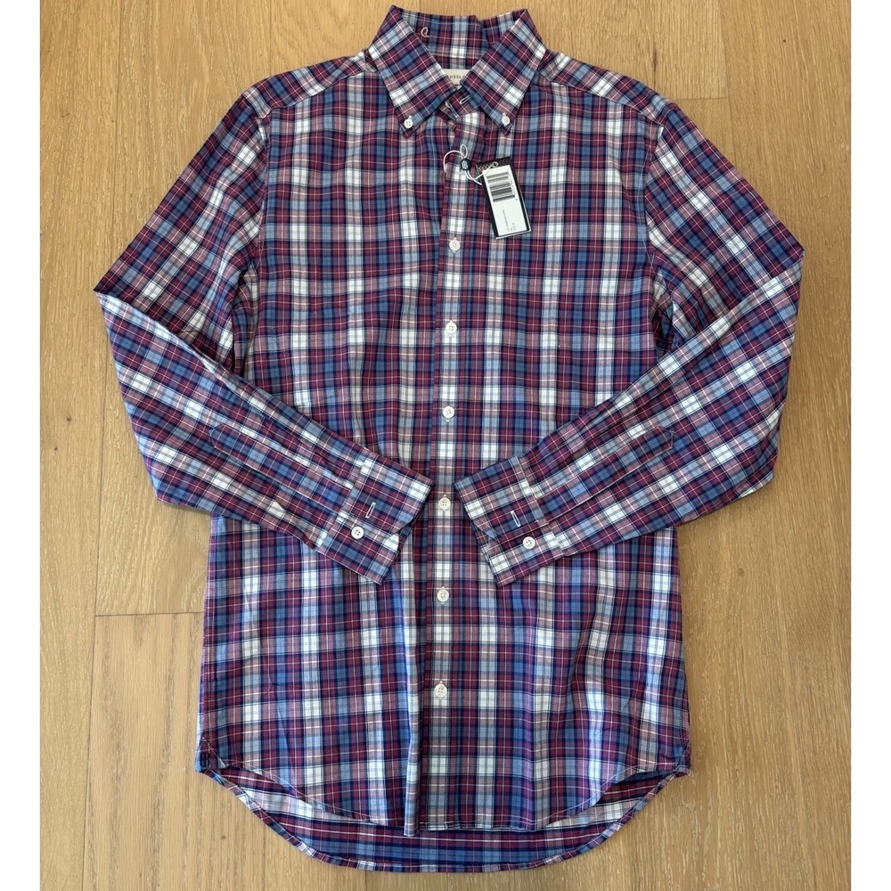 NWT Holderness & Bourne Andrews Tailored Fit Button Down Shirt Men Medium Plaid